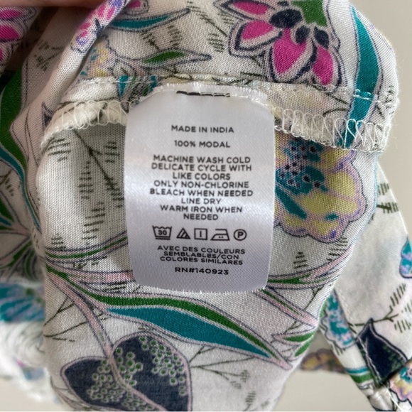 Ann Taylor LOFT M/L Floral 100% Modal Open Front‎ Cardigan Short Sleeve Kimono - Picture 5 of 10